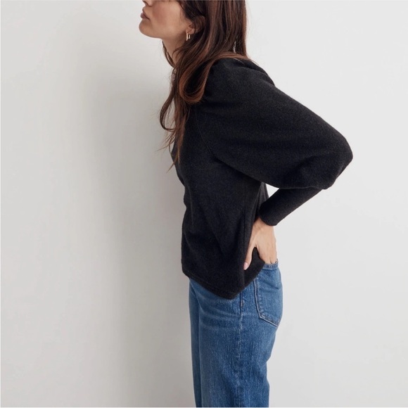 Madewell Charcoal Brush Cotton Puff Sleeve Top - Picture 4 of 4